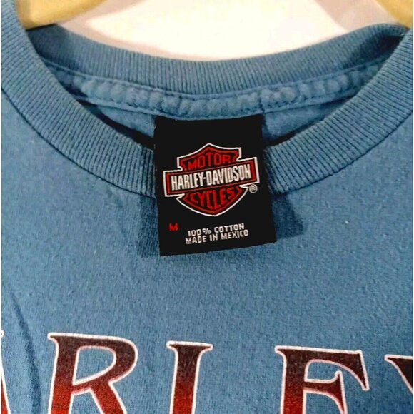 Y2k Harley Davidson T Shirt Motorcycles "Classic Models" Blue Mens Mediu… - Picture 4 of 7